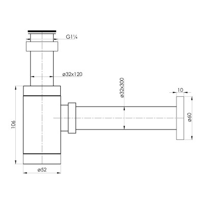 Сифон для умывальника Imprese HYDRANT, (ZMK031806600)