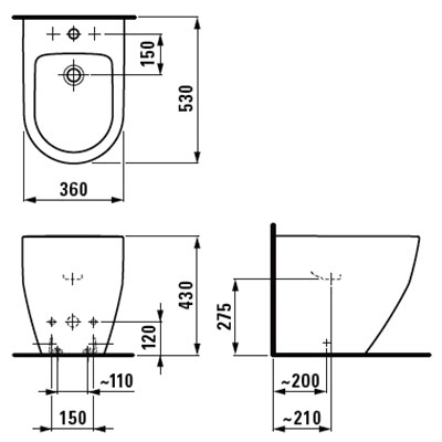 Биде Laufen PRO H8329520003021 Биде Laufen PRO H8329520003021
