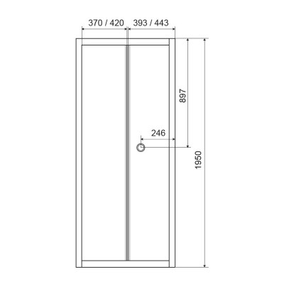 Дверь EGER bifold 80*195, профиль хром, стекло прозрачное 5мм (599-163-80(h))