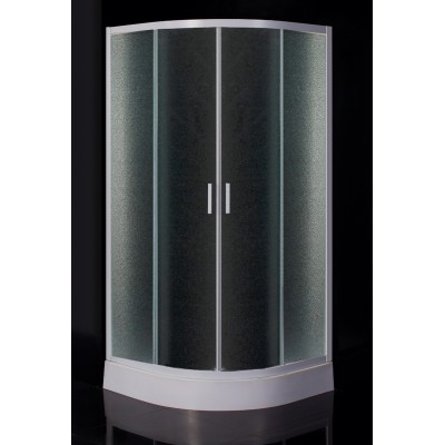 Душевая кабина 90*90*200см Eger TISZA 599-021, (на мелком поддоне, профиль белый, стекло "Zuzmara")