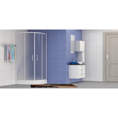 Душевая кабина 90*90*200см Eger TISZA 599-021, (на мелком поддоне, профиль белый, стекло "Zuzmara")