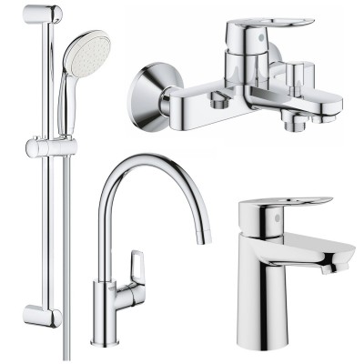 Набор смесителей для ванны и кухни Grohe BAULOOP 123225K (23337000+23603000+27598001+31232001)