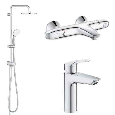 Набор смесителей для ванны с термостатом Grohe EUROSMART NEW UA34102TS0 (23324003+34155003+27389002)