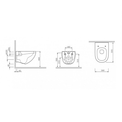 Подвесной унитаз AM.PM Sensation C301700WH FlashClean
