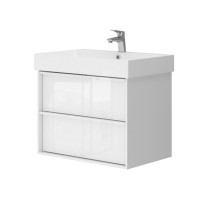 Тумба 70 Белая глянцевая с умывальником DEVIT QUADRA 083070W Тумба 70 Белая глянцевая с умывальником DEVIT QUADRA 083070W