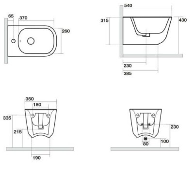 Биде подвесное Kerasan 5125 30 Tribeca (шумоизоляция + крепеж WB9N, белый матовый)