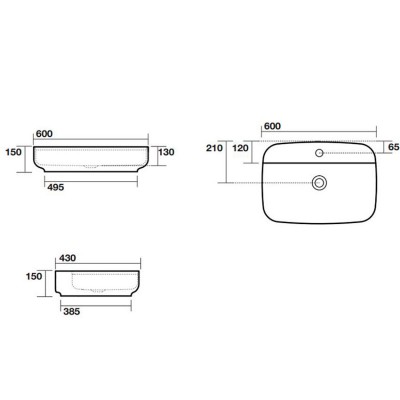 Раковина на столешницу Kerasan 5140 01 Tribeca, белый