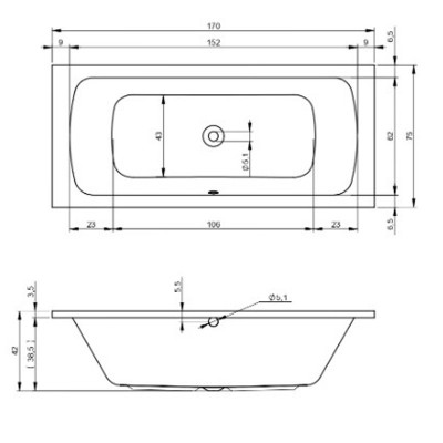 Ванна акриловая 170x75 белая DEVIT Comfort S 17075345 + ножки 207093 Ванна акриловая 170x75 белая DEVIT Comfort S 17075345 + ножки 207093