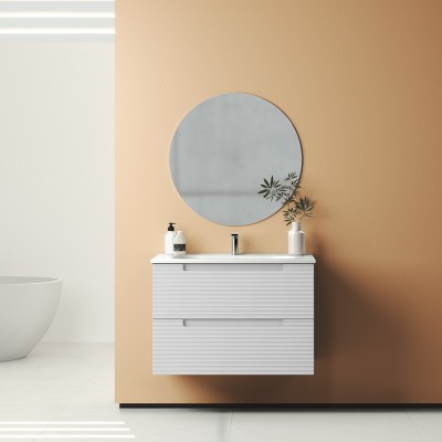 Тумба 80 с овальной раковиной DEVIT ACQUA 088169W, белая Тумба 80 с овальной раковиной DEVIT ACQUA 088169W, белая