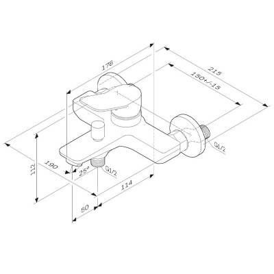 Смеситель для ванной AM.PM X-Joy S F85A10022, черный