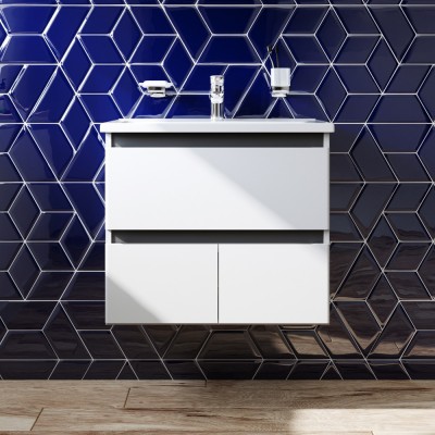 Тумба с раковиной подвесная AM.PM M85-FHX0653-WC0653WG38 X-Joy, (65 см, 1 ящик, 2 дверцы, белый глянец)