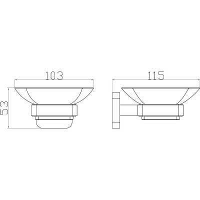 Мыльница Аqua Rodos 8733 CAPRI, (стекло, хром)