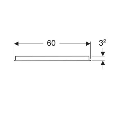 Зеркало 60см Geberit Option Basic Square 502.805.00.1, подсветка сверху по горизонтали