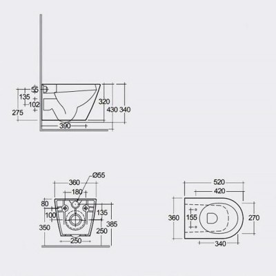 Унитаз подвесной RAK Ceramics RST23514A FEELING Rimless, Matt Cappuccino