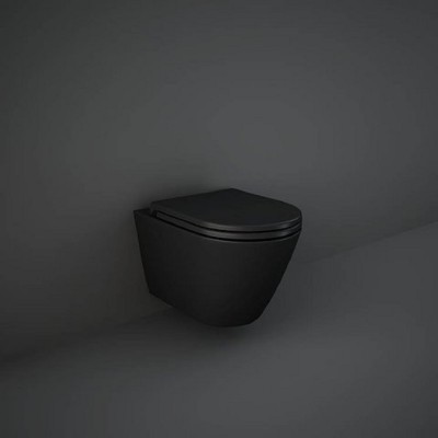 Унитаз подвесной RAK Ceramics FEELING RSTSC3901504+RST23504A (с крышкой Duroplast, SLIM, Soft Close, Quick Release, Rimless, черный матовый) Унитаз подвесной RAK Ceramics FEELING RSTSC3901504+RST23504A (с крышкой Duroplast, SLIM, Soft Close, Quick Release, Rimless, черный матовый)