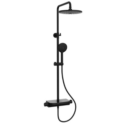 Термостатическая душевая система DEVIT HB-GRD012B, черный мат.