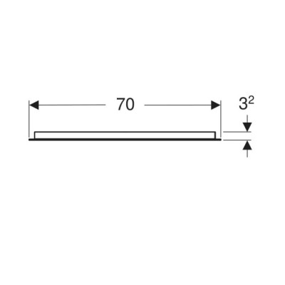 Зеркало 70см Geberit Option Basic Square 502.806.00.1, подсветка сверху по горизонтали