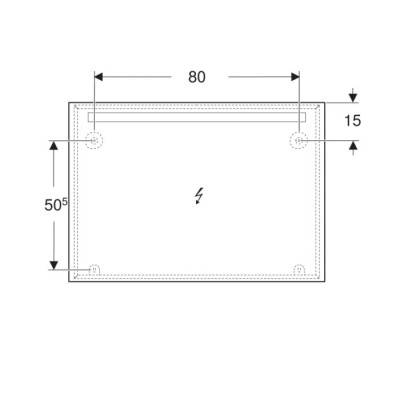 Зеркало 100см Geberit Option Basic Square 502.809.00.1, подсветка сверху по горизонтали