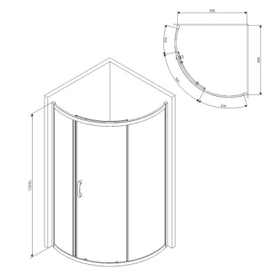 Душевая кабина AM.PM Like W83UG-315-090MT (90x90x200, стекло прозрачное, профиль матовый)