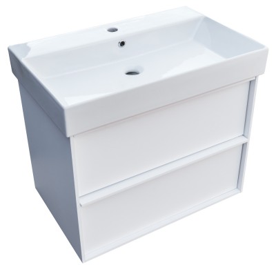 Тумба 70 с умывальником и сифоном DEVIT QUADRA 083070WB (белая матовая) Тумба 70 с умывальником и сифоном DEVIT QUADRA 083070WB (белая матовая)