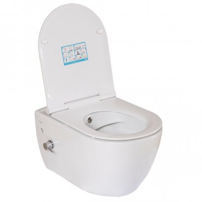 Унитаз-биде подвесной безободковый Aqua Rodos 7588 CITY с крышкой Bella Soft-Close и смесителем