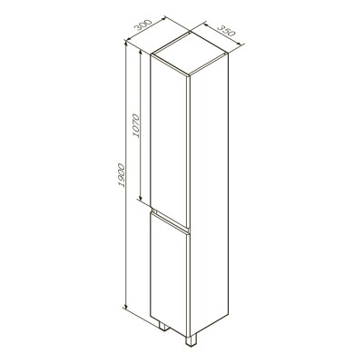 Пенал напольный AM.PM X-Joy M85CSL0351WG38 (35 см, левая, корзина, белый глянец)