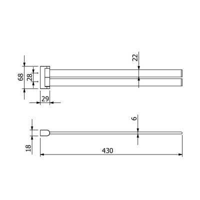 Держатель для полотенца поворотный 43 см Langberger 2138008E SLIM, хром