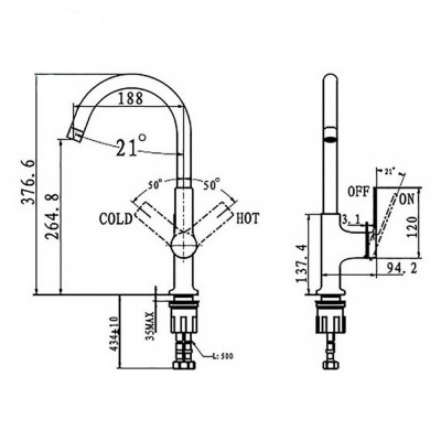 Смеситель для кухни DEVIT CITY 56160, хром