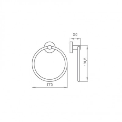 Держатель-кольцо для полотенца Aqua Rodos 8113 (3498) GLORIA