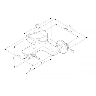 Смеситель для ванной AM.PM X-Joy S F85A10033, белый