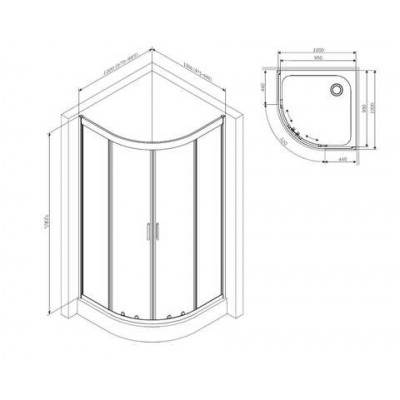 Душевая кабина AM.PM Gem W90UG-401-100BT (100x100 см, стекло прозрачное, профиль черный матовый, без поддона)