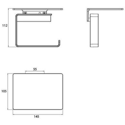 Держатель для бумаги с полкой EMCO 0598 001 03 LOFT, хром