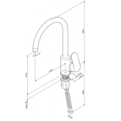 Смеситель для кухни AM.PM F80E07100 Like, хром