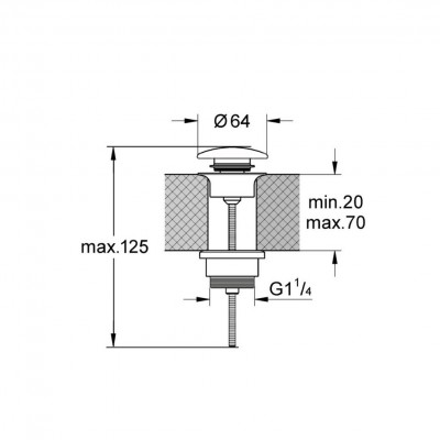 Донный клапан Kerasan 9233 30 (белый матовый)