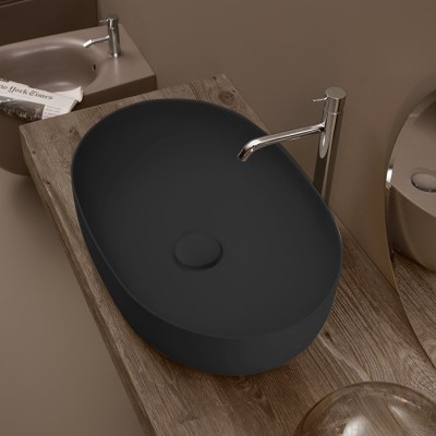 Раковина на столешницу 60х40 см Kerasan 5343 31 Nolita, черный матовый