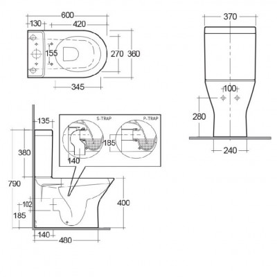Напольный унитаз безободковый RAK Ceramics RESORT RST17AWHA, белый Напольный унитаз безободковый RAK Ceramics RESORT RST17AWHA, белый