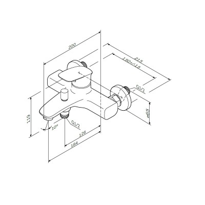 Смеситель для ванной AM.PM F71A10000 Spirit V2.1