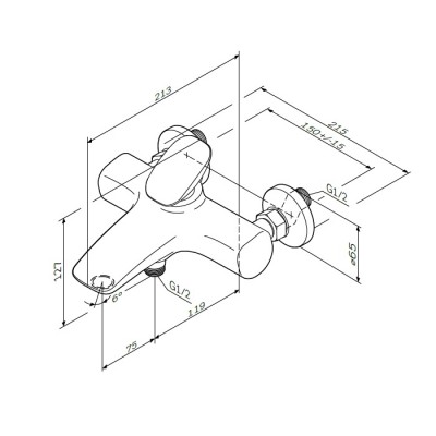 Смеситель для ванной AM.PM Spirit V2.0 F70A10000