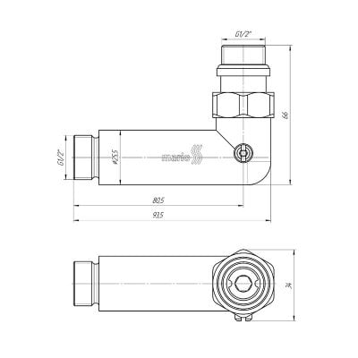 Кран угловой запорный Mario, цвет черный матовый Кран угловой запорный Mario, цвет черный матовый