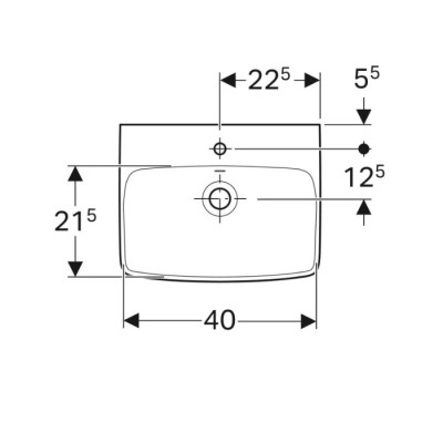 Раковина подвесная 45 см Geberit Selnova Square 500.322.01.7 (белый глянец)