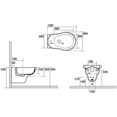 Биде подвесное Kerasan 1026 01 Retro, белый