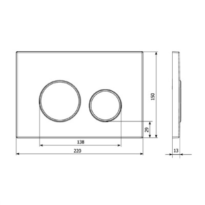 Клавиша смыва DEVIT 90.211.KH (для инсталляции 90.211, хром)