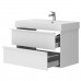 Тумба 85 белая матовая с умывальником и сифоном DEVIT QUADRA 083085WB