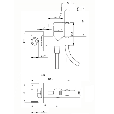 Гигиенический душ DEVIT ART CV50795621,хром