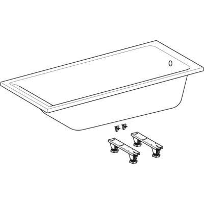 Ванна прямоугольная 180х80см Geberit Selnova Square 554.386.01.1 с ножками