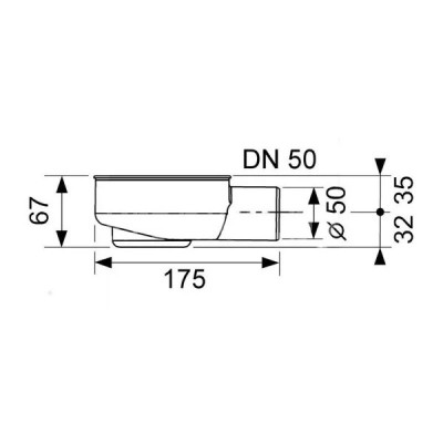 Сифон для трапа Tece 650000 (низкий, DN50)