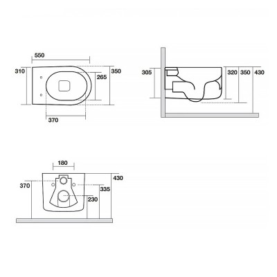 Унитаз безободковый подвесной Kerasan Nolita 5314 01 (крепеж WB9N + шумоизоляционная пластина)