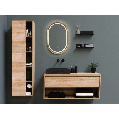 Зеркало с подсветкой Luxury Wood Freedom SLim LED (дуб натуральный, 500 мм х 800 мм)