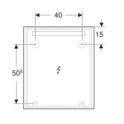 Зеркало 60см Geberit Option Basic Square 502.805.00.1, подсветка сверху по горизонтали