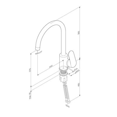 Смеситель для кухни AM.PM F80E07111 Like, сатин